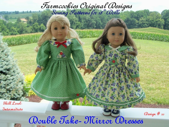 PDF Sewing Pattern /1940's Mirror Dresses / Sewing Pattern fit American Girl® or Other 18" Dolls