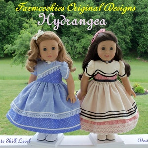 PDF Sewing Pattern- HYDRANGEA-Fits Historical American Girl® or other 18&quot; Dolls