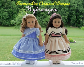 PDF Sewing Pattern- HYDRANGEA-Fits Historical American Girl® or other 18" Dolls