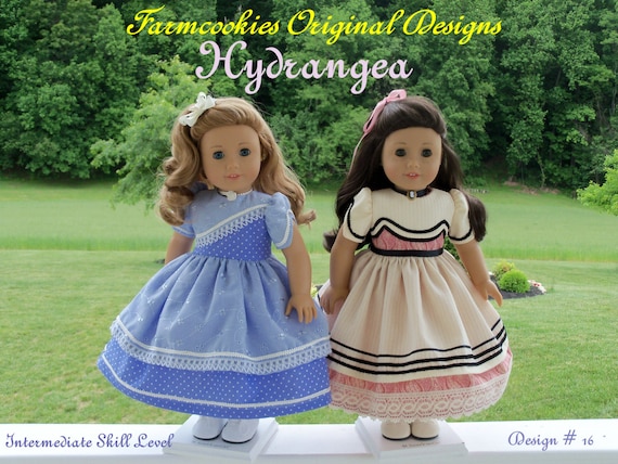 PDF Sewing Pattern- HYDRANGEA-Fits Historical American Girl® or other 18" Dolls