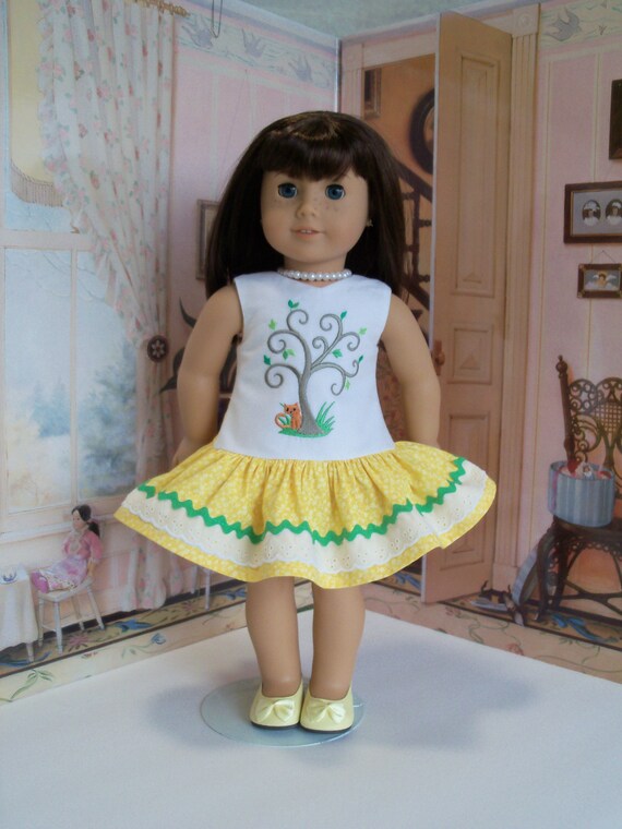 Fits Like American Girl Doll Clothes / Farmcookies 18 Inch Spring Doll Dress / 18 Inch Doll Clothes For American Girl