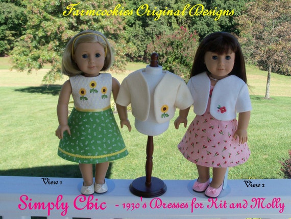 PRINTED Sewing PATTERN / Farmcookies Simply Chic / Clothes Fit Like American Girl Doll Clothes Pattern