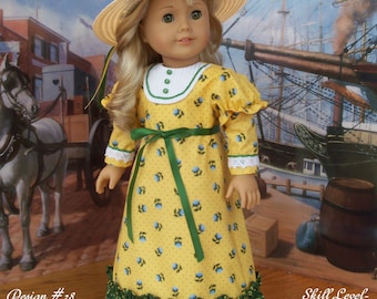 PDF Sewing Pattern / Caroline's Visiting Gown /  Farmcookies Sewing Pattern for 18" American Girl Dolls