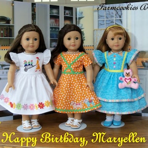 PDF Sewing Pattern / Happy Birthday, Maryellen! / 1950&#39;s Style Pattern for 18&quot; Dolls/ Fits Like American Girl® Doll Clothes