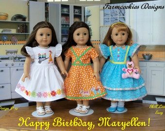 PDF Sewing Pattern / Happy Birthday, Maryellen! / 1950's Style Pattern for 18" Dolls/ Fits Like American Girl® Doll Clothes