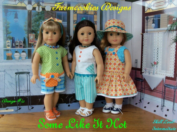 18" Size/ XL PDF Sewing Pattern / Some Like It Hot! / Fits Like American Girl® Doll Clothes Pattern
