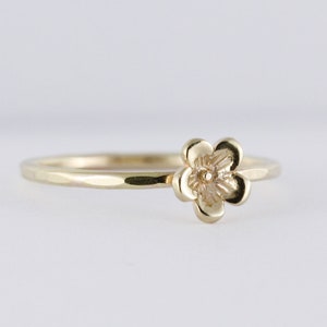 Gold Flower Ring | Cherry Blossom Sakura Ring | 14K Gold Ring | Dainty Gold Ring | Minimal Ring | Mother's Day Gift | Custom made