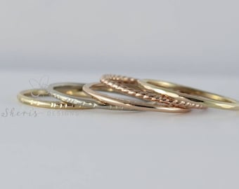 Minamalist Gold Ring | Solid 14K Gold Skinny Ring | Stacking Gold Ring  | Dainty Gold Ring | Graduation Gift | Custom made