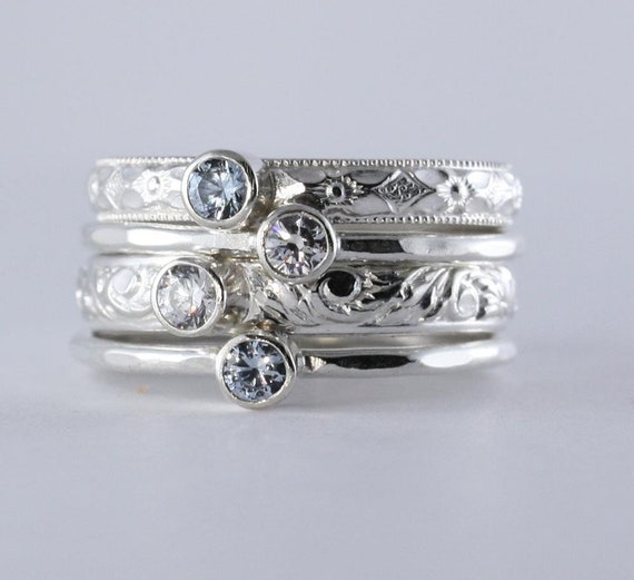 Bezel Set Diamond Alternating Mother's Family Birthstone Ring Bezel Set Diamond Alternating Mother's Family Birthstone Ring