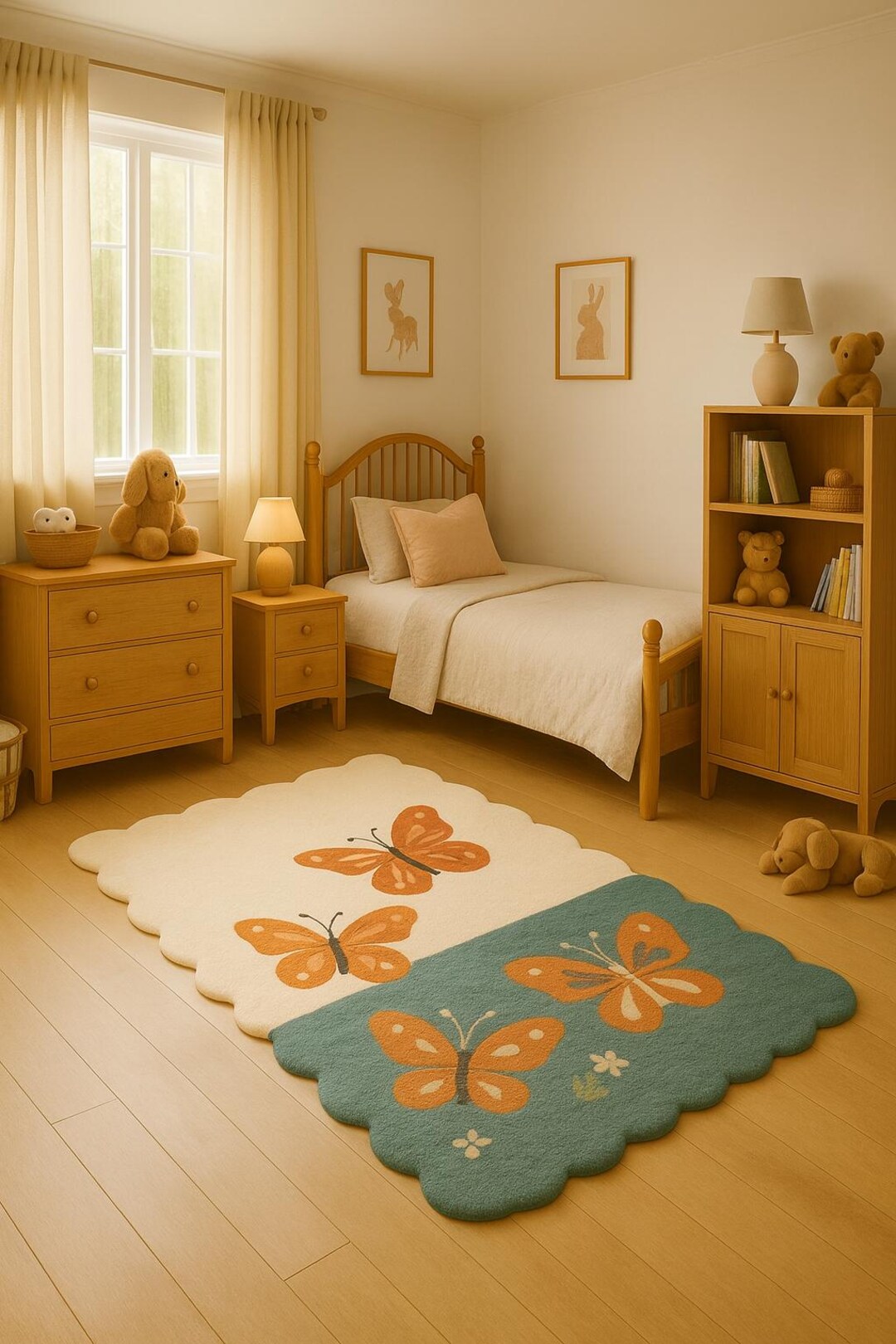 Pink Butterfly Rugs Whimsical Pink Butterfly Shaped Rug With Scalloped Edge for Kids Room ...