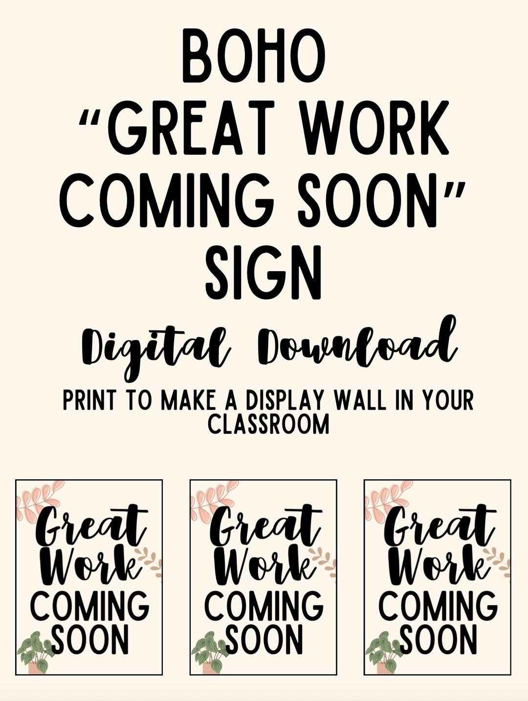 Boho "great Work Coming Soon" Sign - Etsy