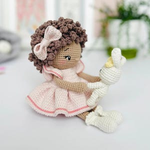 Amigurumi Doll Pattern, Crochet Doll Pattern, Amigurumi Crochet Doll And Toy Bunny, Emilie & Socks Pdf Crochet Pattern 19625MT28