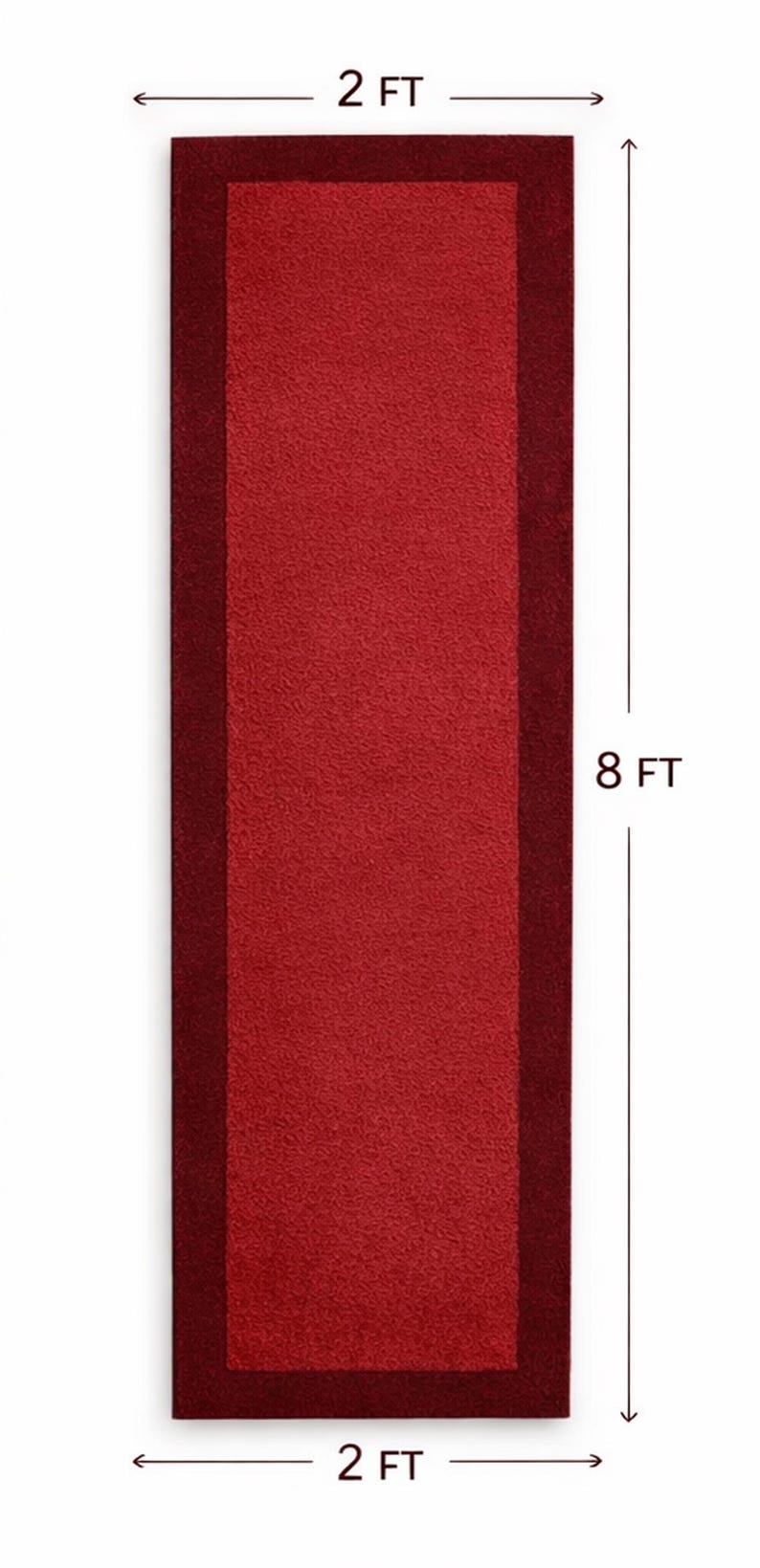 Border Rug Runner Hand Tufted Wool Runner Rug | Red Border, Modern Entryway - Etsy