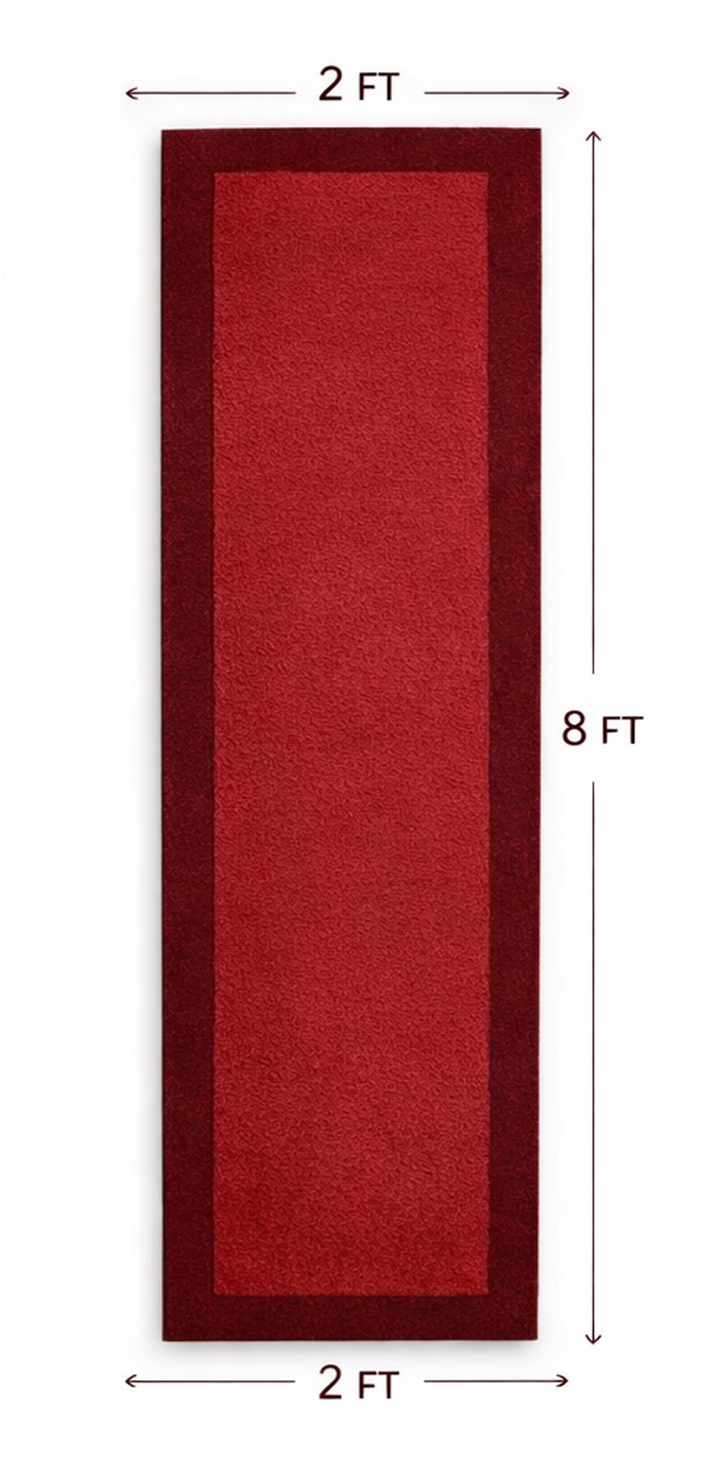 Modern Red Runner Rug Hand Tufted Wool Runner Rug | Red Border, Modern Entryway - Etsy