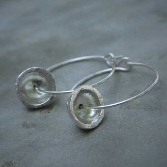 Silver Hoops, Silver Hoop Earrings, Abstract Hoop Earrings, Unique Silver Hoop Earrings