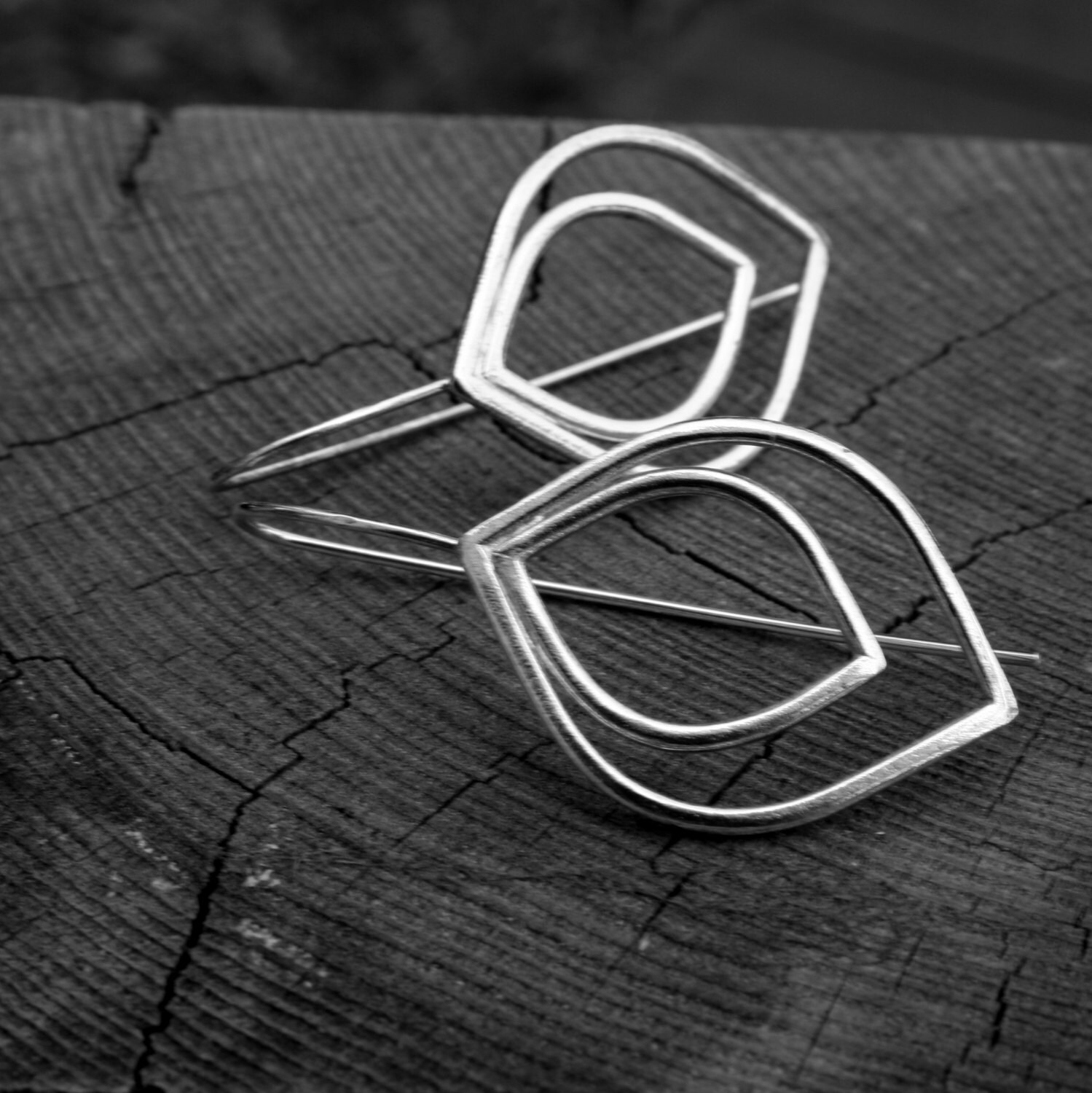•LEAF BASKET• silver dangle earrings