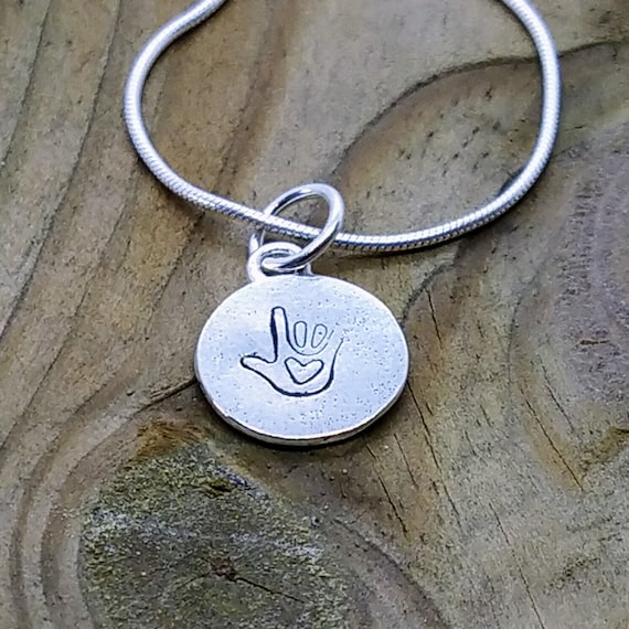 Sign Language I Love You Silver Necklace, I Love You Necklace, Delicate Silver Necklace, Gift for Her, Valentine's Gift for Her