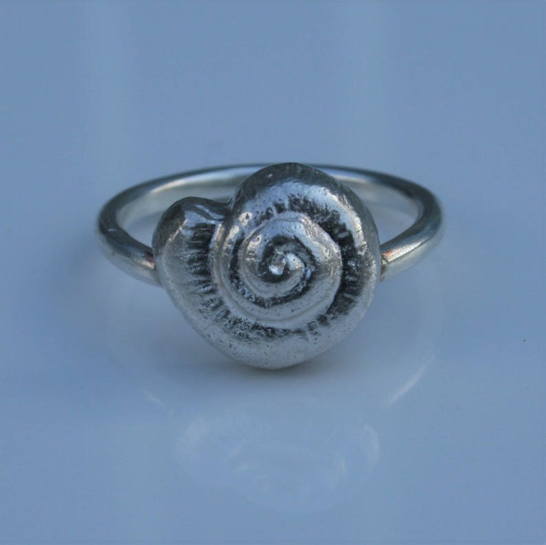 SeaShell Silver ring sterling silver ring with a silver Etsy