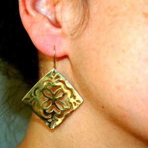 Mandala Long Gold Earrings for Women image 4