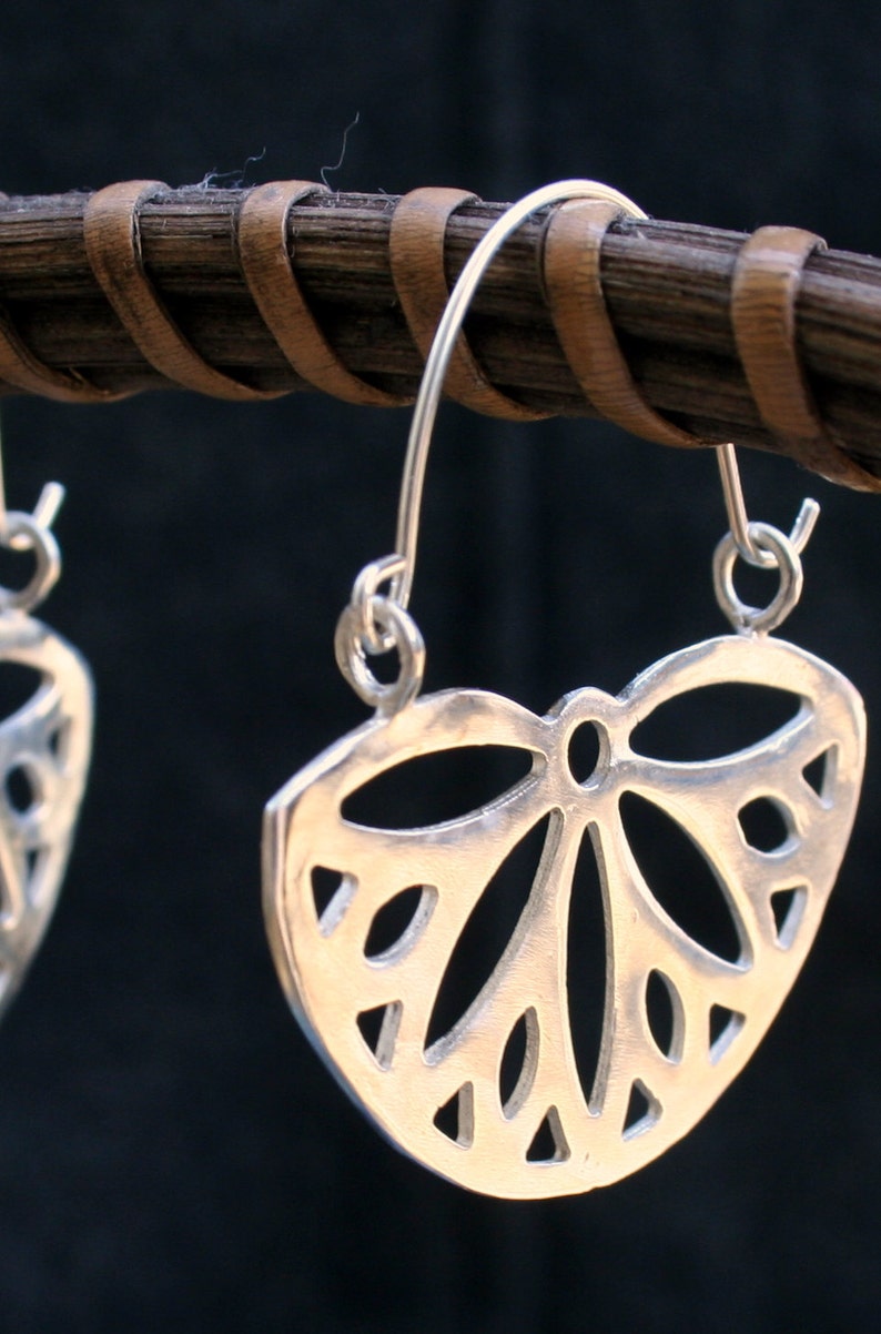 Silver Hoop Earrings Flower Shaped, Flower Hoops, Silver Hoops, Silver