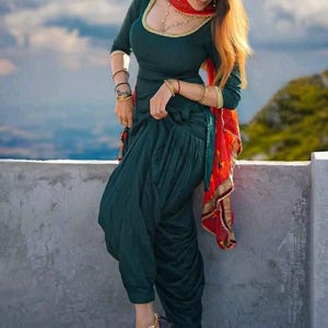 Custom Stitched Cotton Salwar Suit Ready To Wear Punjabi Salwar kameez Suit Phulkari Dupatta Suit Salwar Indian Suit Salwar Girls And Women