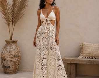 Soleil Crochet Dress Pattern, Granny Square Maxi, Boho Summer PDF
