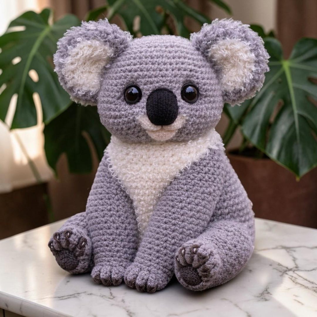 Realistic Koala Crochet Pattern PDF • Large Sitting Amigurumi Plush Toy ...