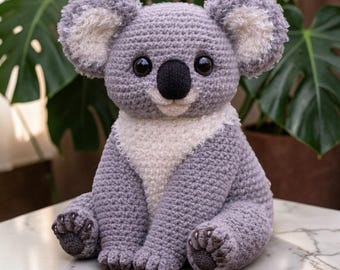 Realistic Koala Crochet Pattern PDF • Large Sitting Amigurumi Plush Toy (Digital Download)
