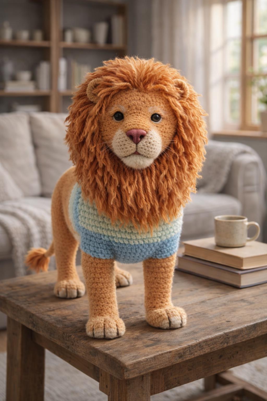 Realistic Lion Amigurumi Crochet Pattern | Standing Plush Toy (PDF ...