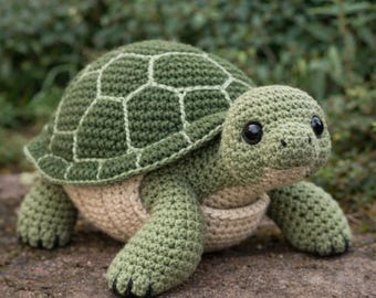 Realistic Turtle Crochet Pattern PDF • Amigurumi Tortoise Toy (Digital Download)
