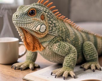 Realistic Iguana Crochet Pattern PDF • Iguana Amigurumi Pattern • Reptile Crochet Toy • Large Iguana Plush Pattern