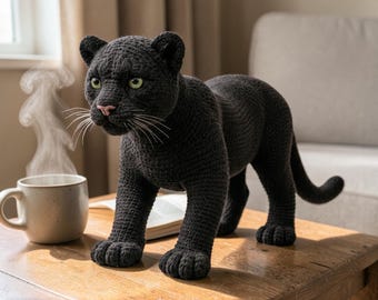 Realistic Black Panther Crochet Pattern – Lifelike Amigurumi Big Cat Tutorial (PDF)