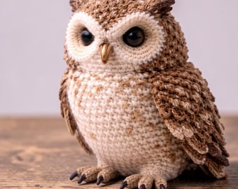 Realistic Owl Crochet Pattern PDF • Owl Amigurumi Pattern • Woodland Bird Crochet Toy • Large Owl Plush Pattern
