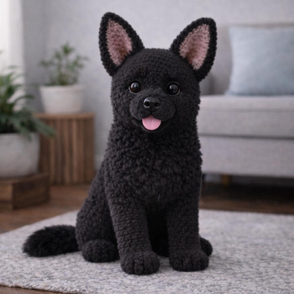 38 German Shepherd Crochet Patterns for Amigurumi, Decor, and Dog Lover Gifts 12 Realistic Black German Shepherd Crochet
