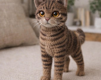 Handmade Crochet Cat Pattern PDF • Soft Amigurumi Kitty Doll • Easy Beginner Project • Digital Download