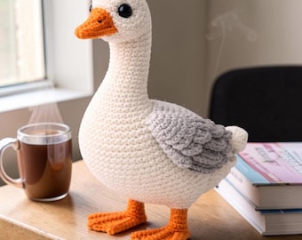 Realistic Goose Crochet Pattern PDF • Standing Amigurumi Farm Bird Toy
