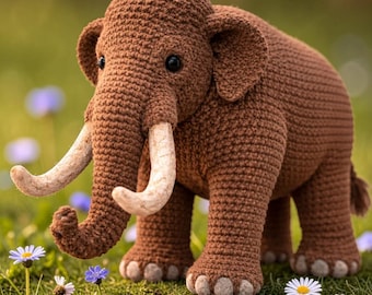 Realistic Crochet Mammoth Pattern | Woolly Mammoth Amigurumi Pattern | Ice Age Animal Crochet Pattern | Large Mammoth Plush PDF Pattern