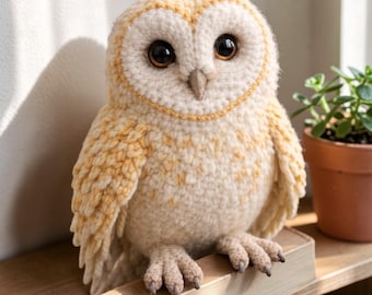 Realistic Owl Crochet Pattern PDF • Large Amigurumi Woodland Bird Toy (Digital Download)