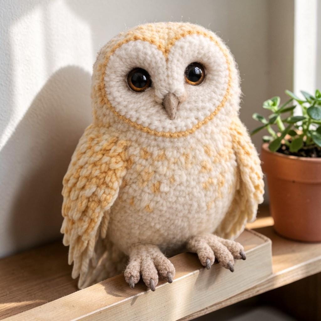 Realistic Owl Crochet Pattern PDF &bull; Large Amigurumi Woodland Bird Toy (Digital Download)