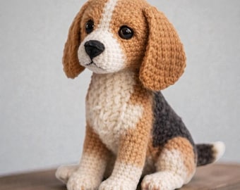 Realistic Plush Puppy Crochet Pattern, Amigurumi Dog Toy (PDF Download)