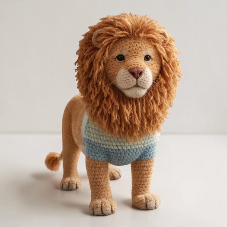 Realistic Lion Amigurumi Crochet Pattern | Standing Plush Toy (PDF ...