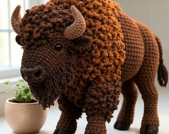 Realistic Bison Crochet Pattern PDF, American Buffalo Amigurumi Pattern, Detailed Crochet Animal Pattern, Farm Animal Crochet