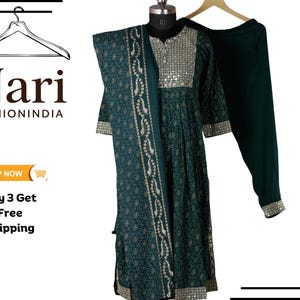Premium Designer Long Anarkali Gown Pant with Dupatta set, Ready to wear Wedding Anarkali Gown Set for women , Silk Material Anarkali Suit