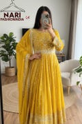 Beautiful Yellow Heavy Embroidered Sequence work Salwar Kameez with Dupatta, Wedding Anarkali, Party wear Dress, Function wear, Eid Suit product logo