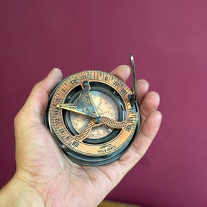 Handmade Brass Sundial Compass Vintage Style Nautical Decor Gift Pocket Compass antique finish
