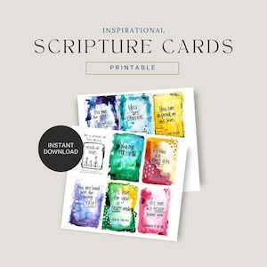 Tarjetas imprimibles "Semillas de Amor" / Arte cristiano / Versículos bíblicos de aliento / Descarga digital basada en la fe / Tarjetas inspiradoras con las Escrituras