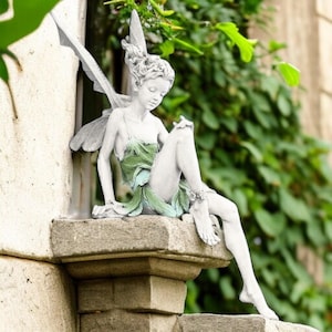 Whimsical Outdoor Fairy Statue – Resin Angel Figurine for Garden, Patio, or Lawn – Enchanted Yard Sculpture & Decorative Accent