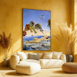 Surreal Dreamscape Canvas Art, Salvador Dali Style, Abstract Fantasy Wall Decor, Modern Art Print, Unique Home Decoration
