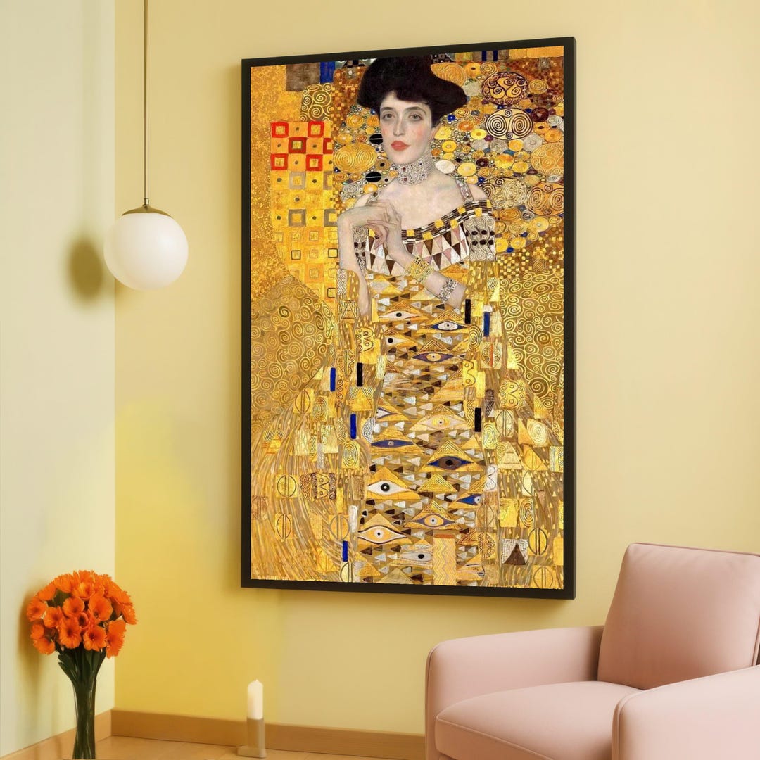 Gustav Klimt Portrait Canvas Wall Art, Woman in Gold Dress, Modernist ...