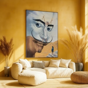 Surreal Dali Canvas Art, Dreamlike Landscape Wall Decor, Abstract Fantasy Painting, Modern Surrealism Canvas, Unique Home Decoration